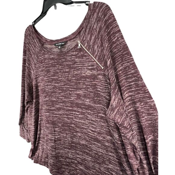 Zac & Rachel Sweater Women 2XL Potent Purple Heather Pullover Zip Detail Stretch - Picture 2 of 15